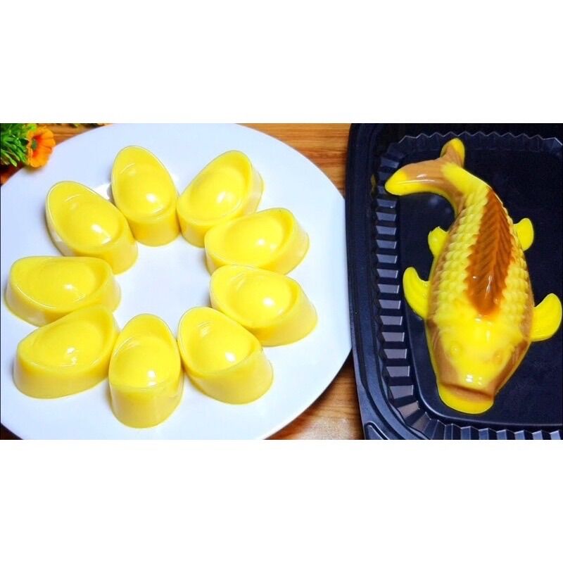 Combo 5 khuôn rau câu, khay đá thỏi vàng