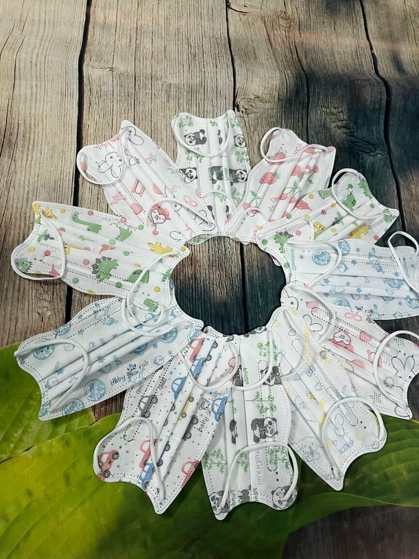 Khẩu trang cua cho bé 4-12 tuổi 10 gói 100 cái