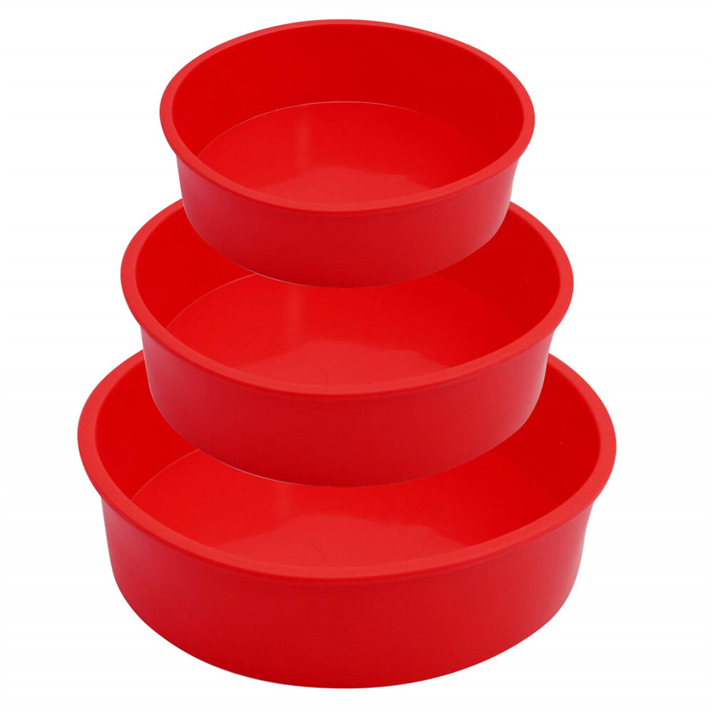 4/6/8 Inch Khuôn Bánh Silicone Chống Dính Thân Thiện Với Môi Trường Bánh Ngọt Chảo Khay Tròn Đúc Dụng Cụ Nướng Bánh Phụ Kiện Nhà Bếp