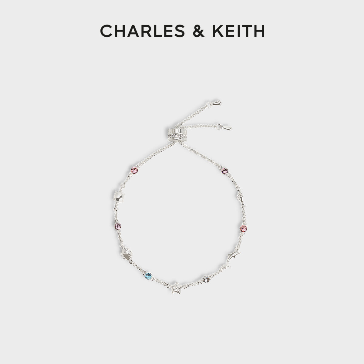 Vòng Tay Điều Chỉnh Được Charles & Keith Blue Wilderness Series CK5-12120398 Quà Tặng Thiết Kế Thời 