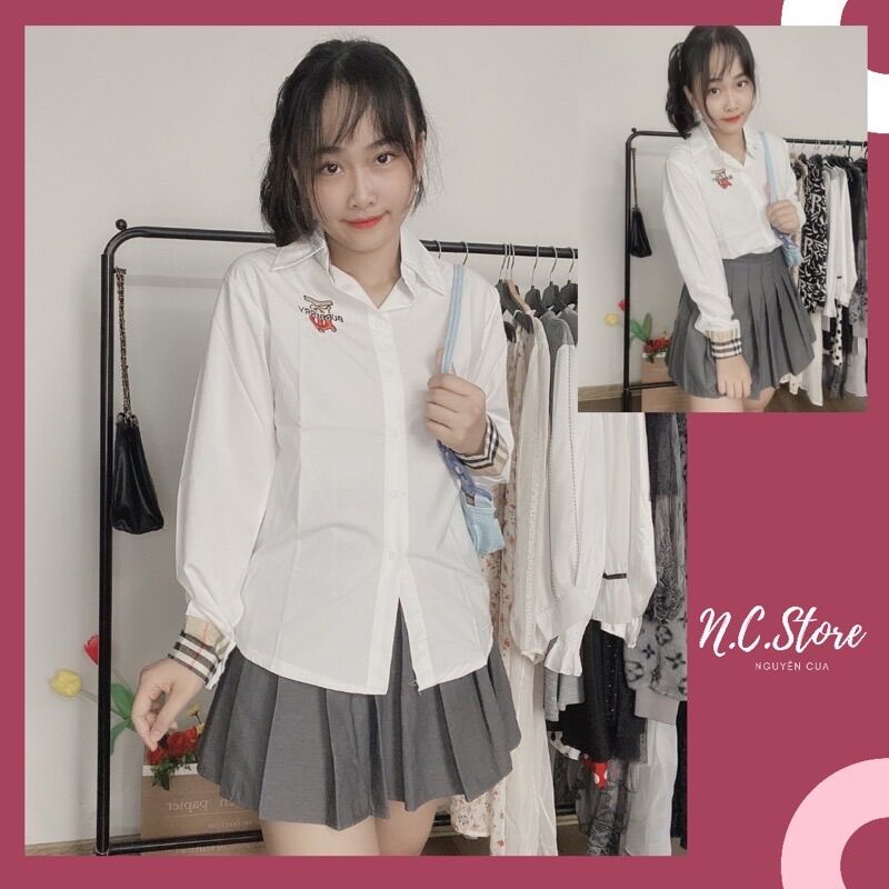 Áo khoác len gile phối kẻ siêu xinh
