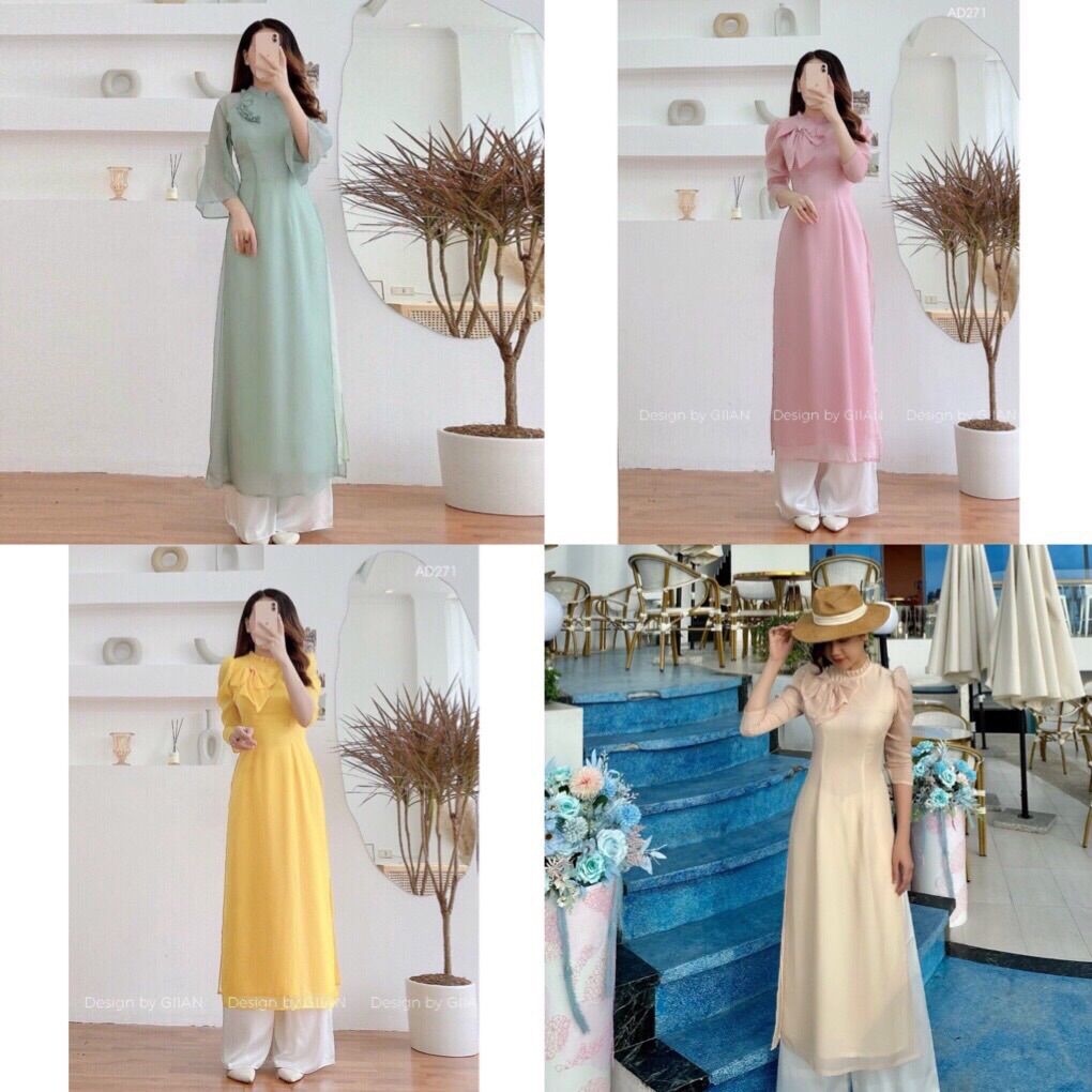 Áo dài cách Tân, áo dài cách điệu 4 tà von tơ mềm