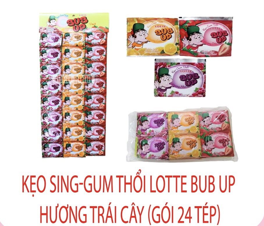 Combo 24 miếng kẹo gum thổi bub up hương trái cây