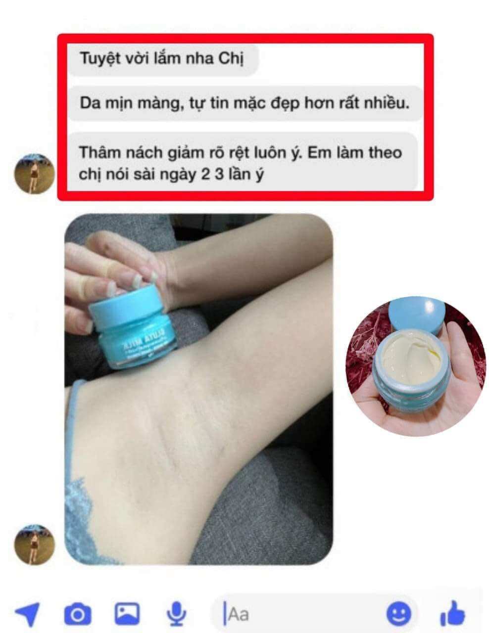 Kem thâm nách Gluta Milk chính hãng