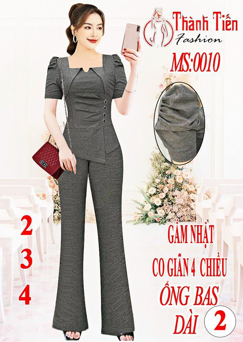 Bộ nữ thiết kế đẹp quần ống bas sang trọng