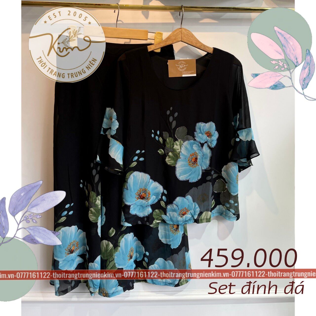 Set lụa đính đá sang trọng