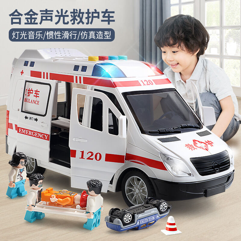Xe mô hình xe cứu thương cấp cứu Ambulance 124  Blue Mô Hình