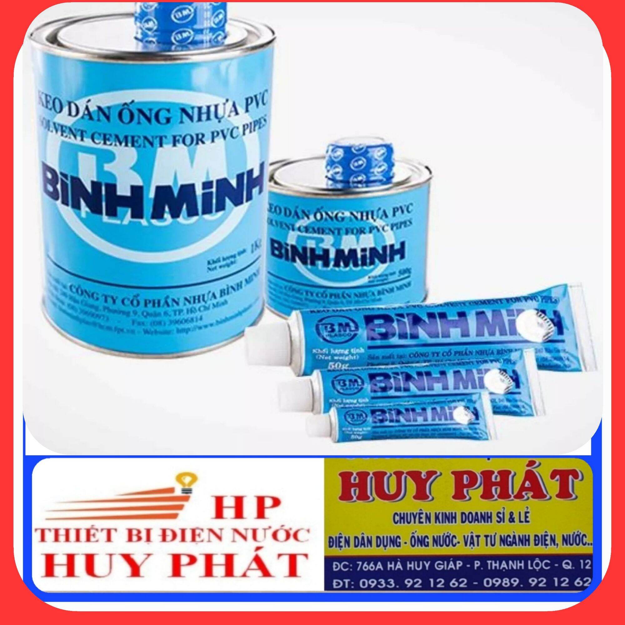 Keo dán ống nước PVC BÌNH MINH 50gr .... 500gr