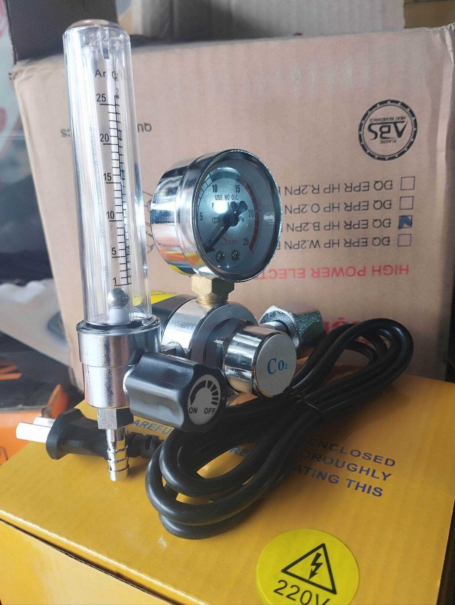 Đồng hồ co2 220v đo khí máy hàn Mig