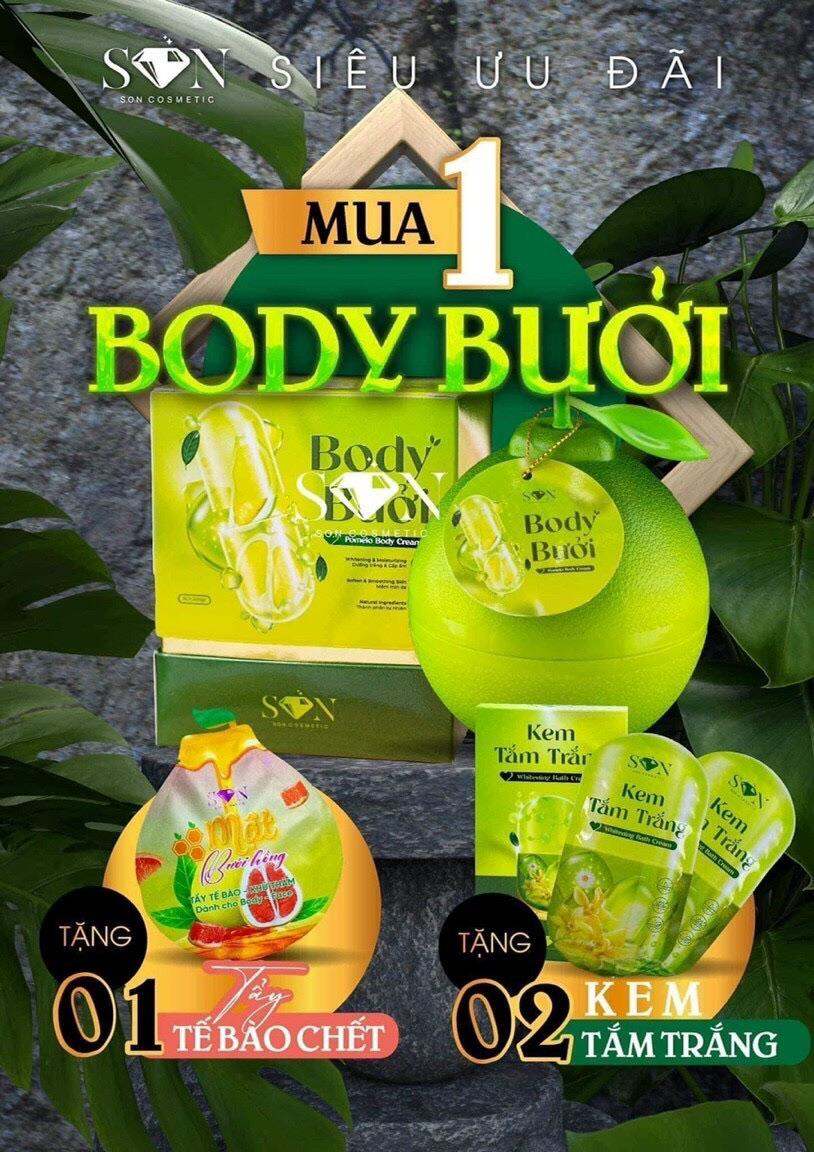 Kem trắng da body bưởi son kem dưỡng trắng da cấp tốc BODY BƯỞI