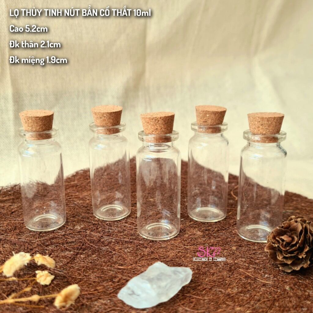Set 5 lọ thủy tinh nút bần 10ml/20ml/60ml