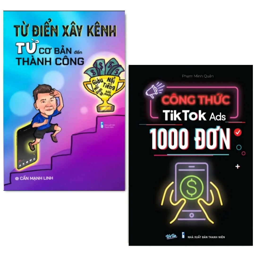 Combo 2 cuốn từ điển xây kênh từ cơ bản đến thành công và công thức tiktok ads 1000 đơn