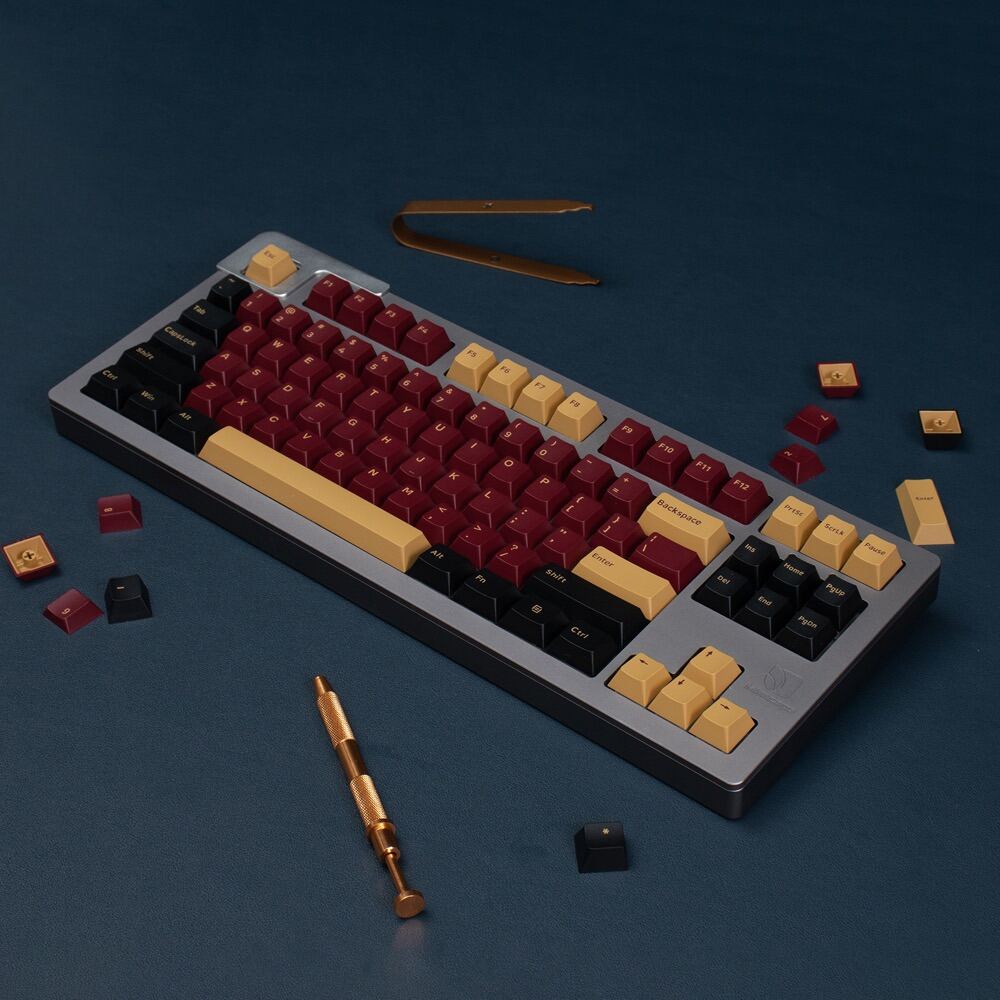 Keycap RED SAMURAI Cherry Profile chất liệu ABS double shot dùng trên nhiều layout bàn phím cơ - Polabe Store