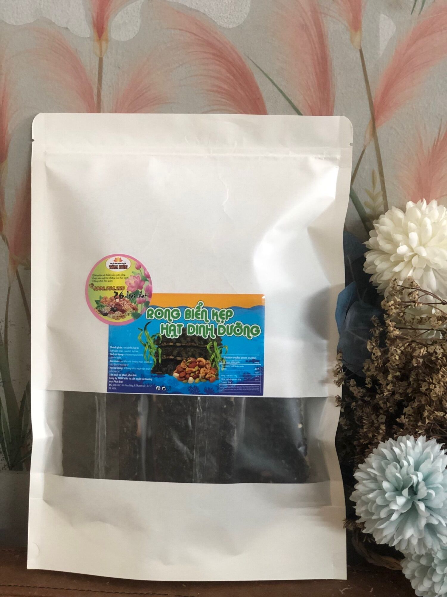 Rong biển kẹp hạt túi zip 250gr