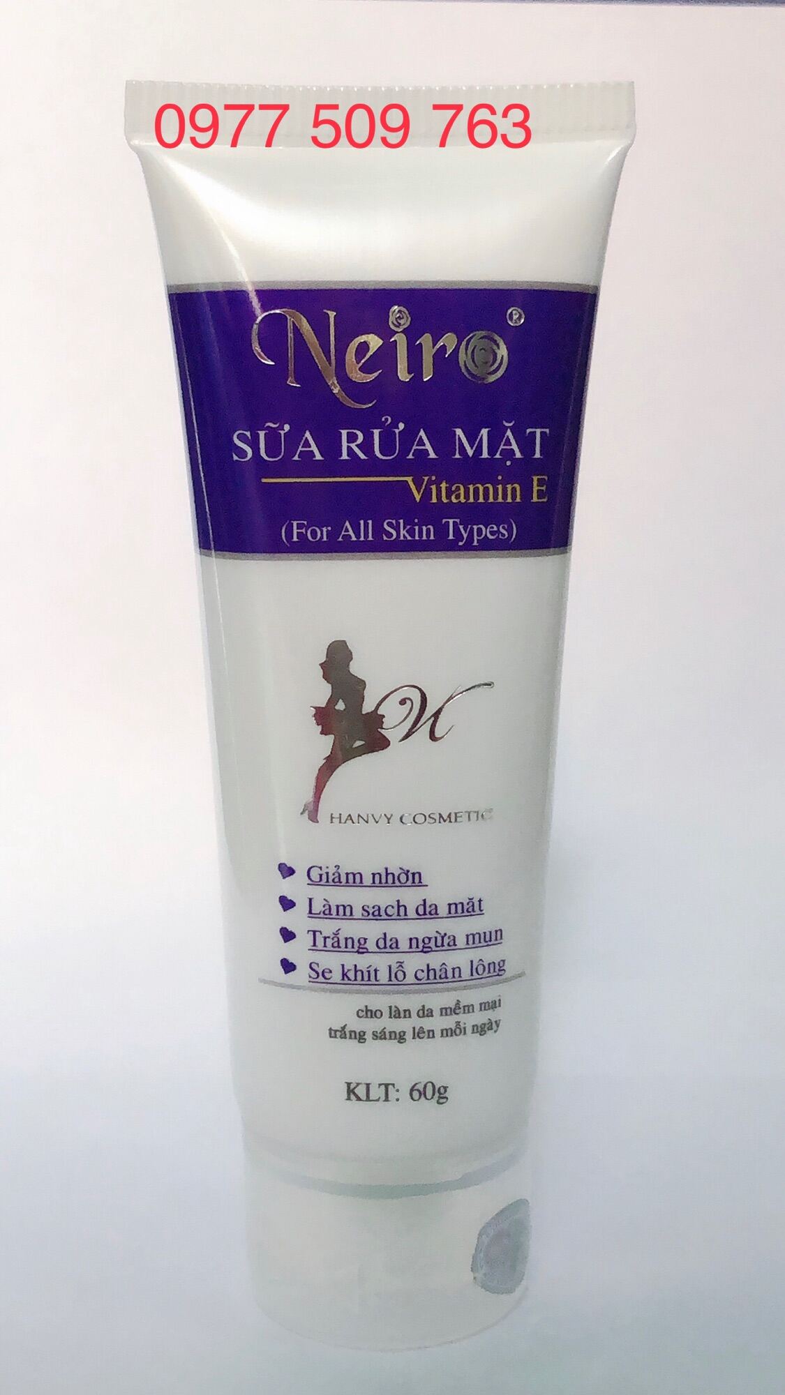 [Hcm]Sữa Rửa Mặt Vitamin E - Neiro Dưỡng Trắng Da - Sạch Nhờn - Ngừa Mụn - Se Khít Chân Lông 60Gr