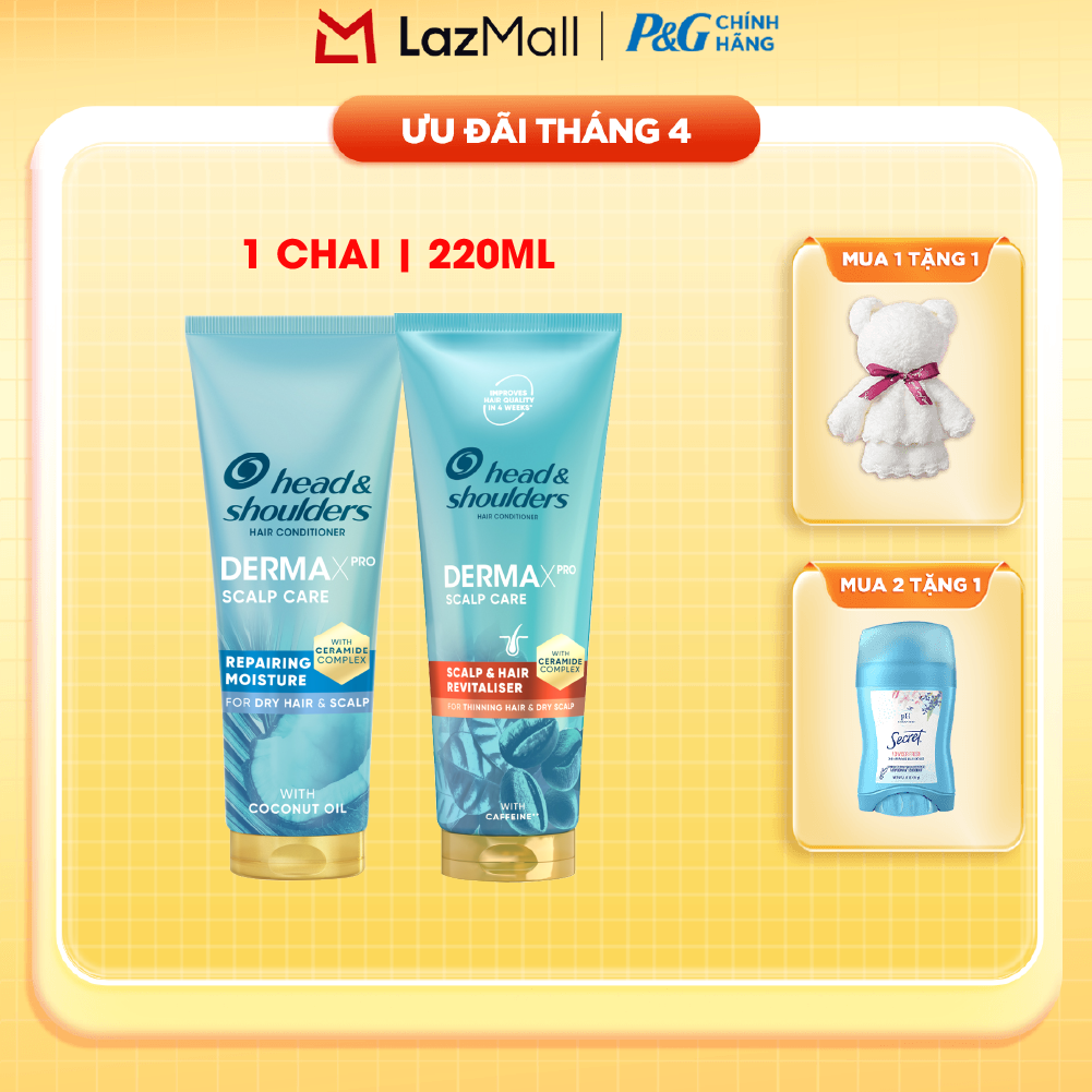 Dầu Xả HS Chuyên Sâu Dermaxpro Scalp Care Repairing Moisture Phục Hồi Dưỡng Ẩm/Scalp Care Hair Revitaliser Tái Tạo Tóc Chắc Khỏe Chai 220ml - Châu Âu