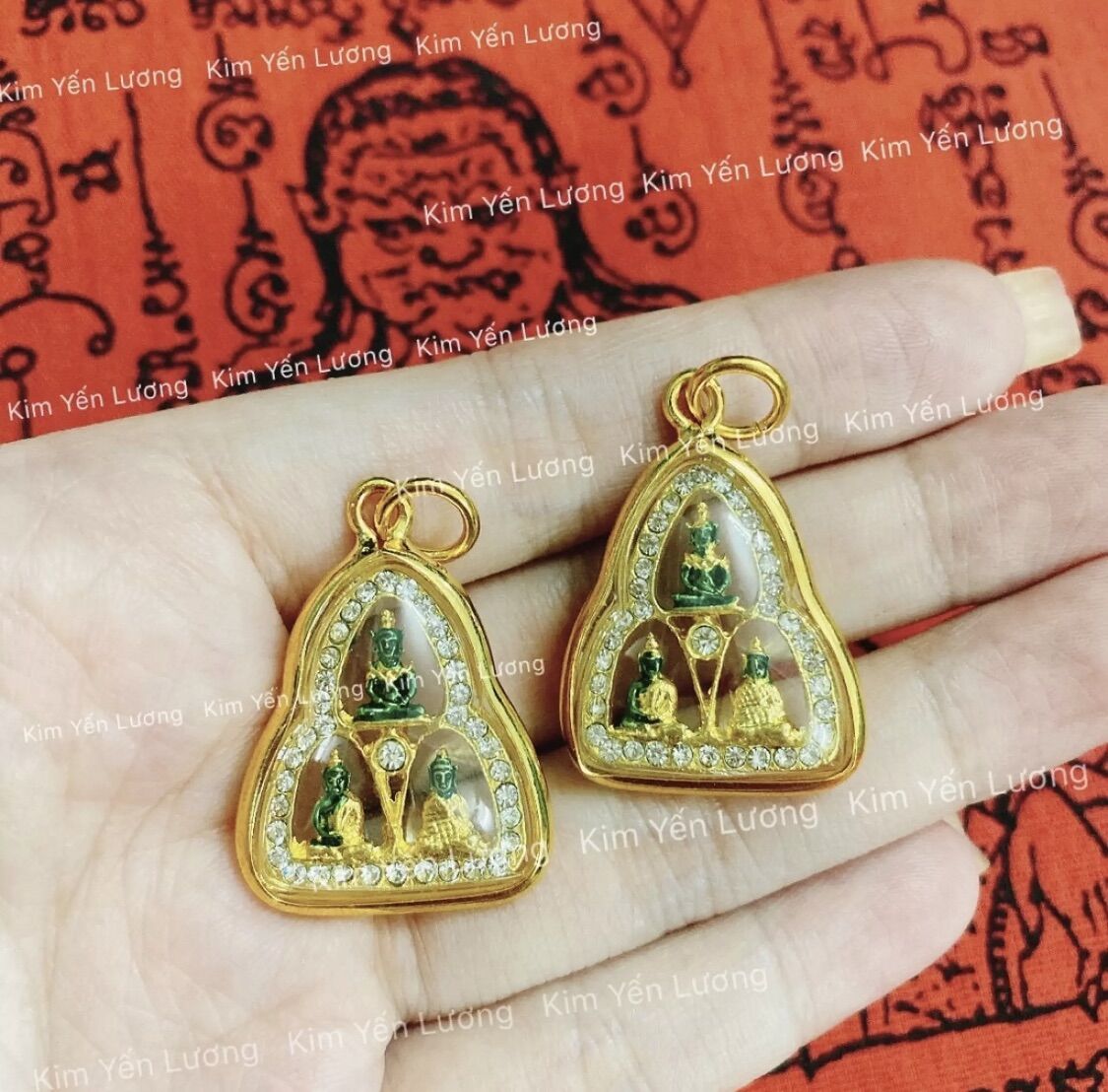 🎀 MẶT DÂY CHUYỀN 2 VỊ PHẬT NGỌC THÁI LAN 🎀