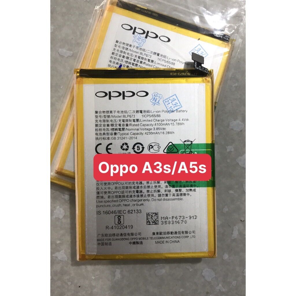 Pin oppo a3s / a5s / a5 / a7 / realme c1 / blp673 / pin zin loại sịn dung lượng 4230mah