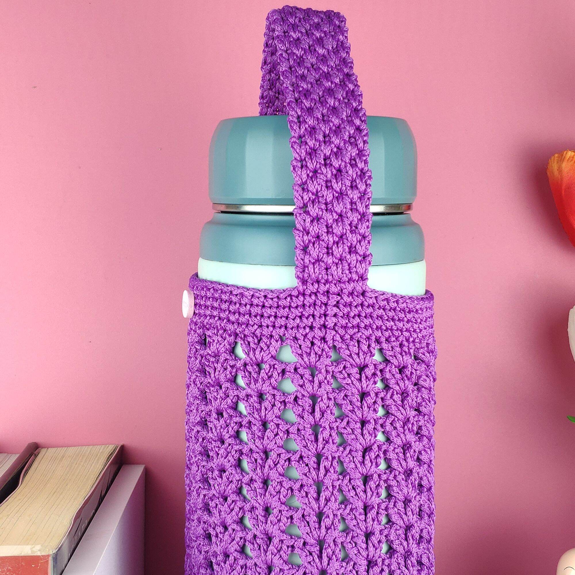 Túi đựng bình giữ nhiệt handmade size 1200ml, màu tím