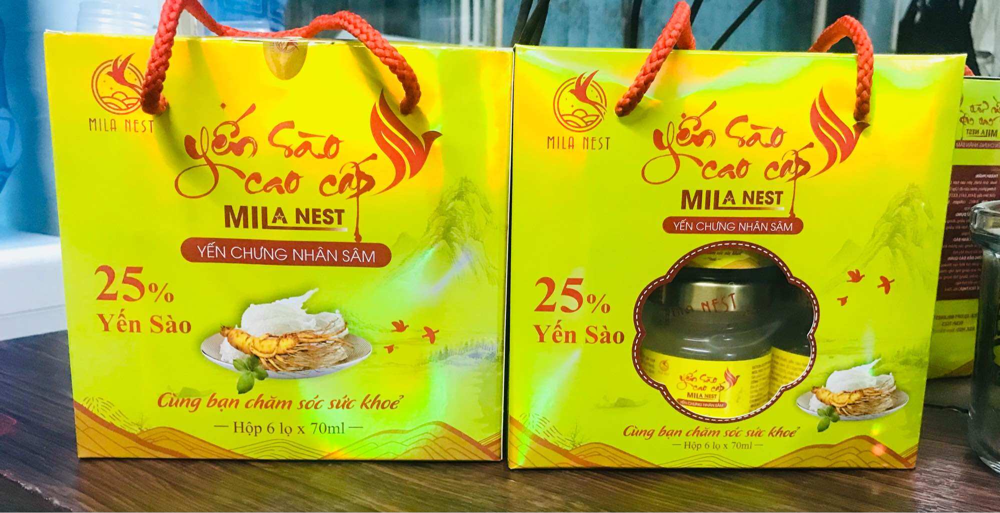 Combo 2 xách Yến chưng nhân sâm 12hủ Yến hàm lượng Yến 25%
