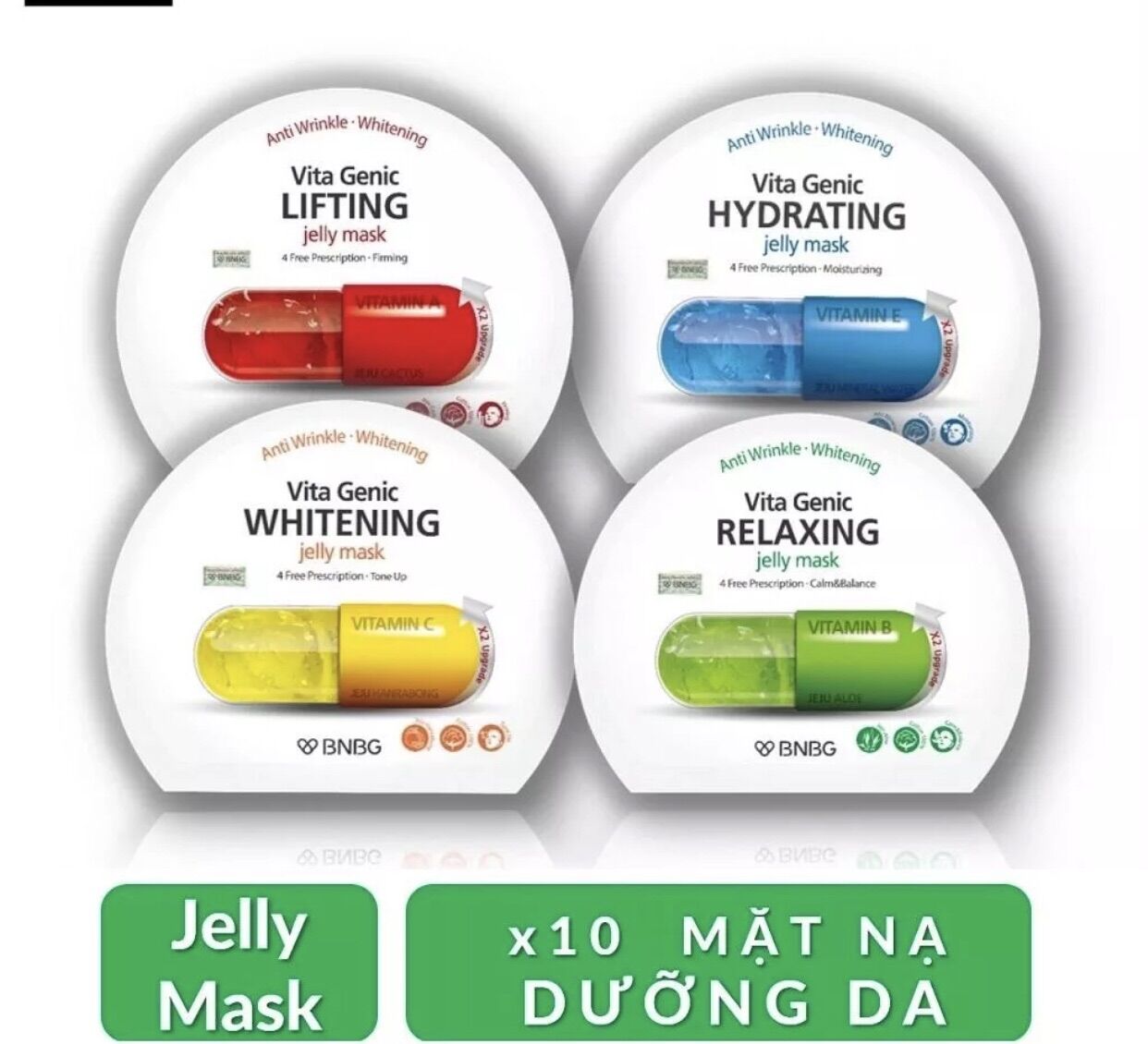 Combo 10 mặt nạ dưỡng da bnbg vita genic jelly mask 30ml x 20