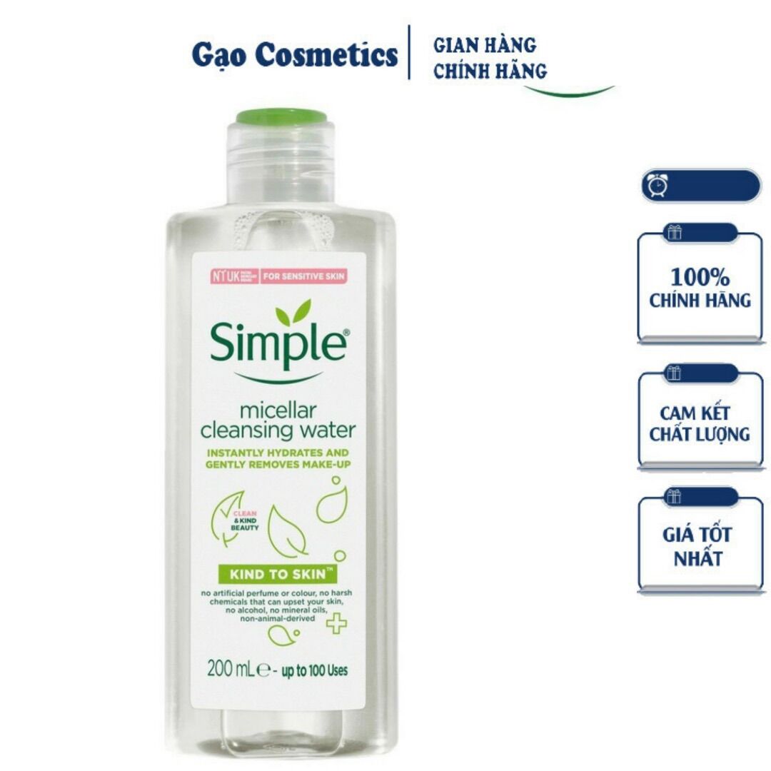 [Tem Phụ] Nước Tẩy Trang Simple Dành Cho Da Nhạy Cảm 200ml