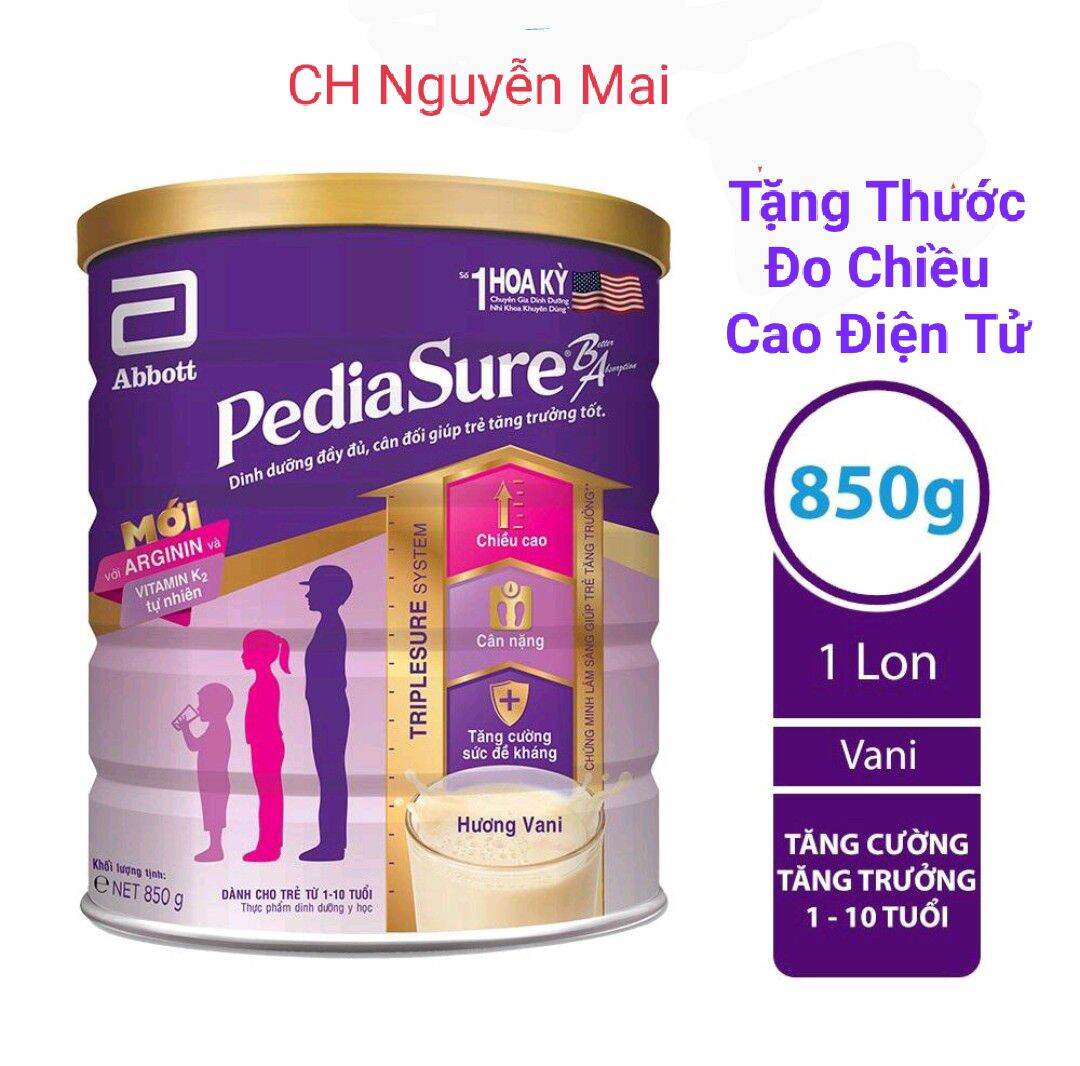 [Date 2024 - Tặng Thước Đo Chiều Cao Điện Tử] Sữa Bột PediaSure Hương Vani 850g