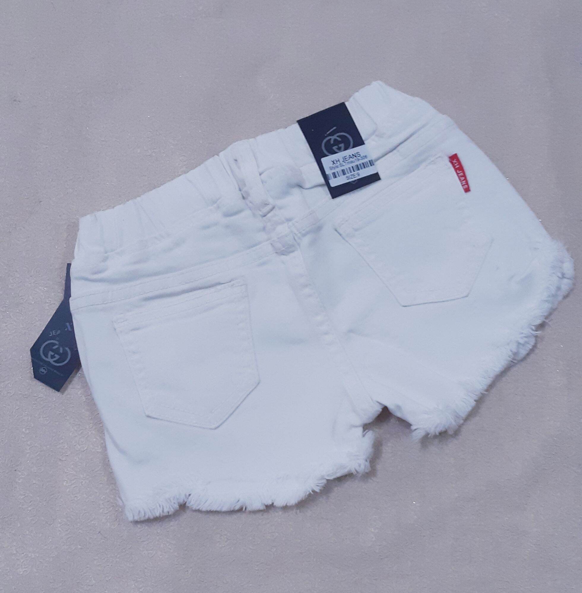 Quần short jean trắng cho bé gái