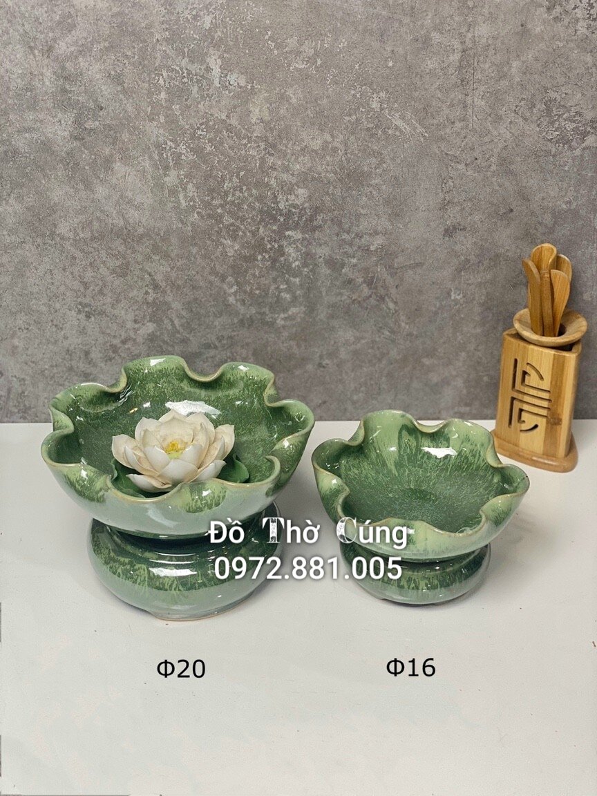 Bát thả hoa men hoả biến màu THIÊN THANH, bát tắm Phật, bát minh đường tụ thủy