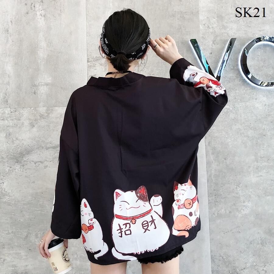 Áo Haori Kimono phong cách Nhật Bản hoạ tiết  Cosplay cực chất SK21