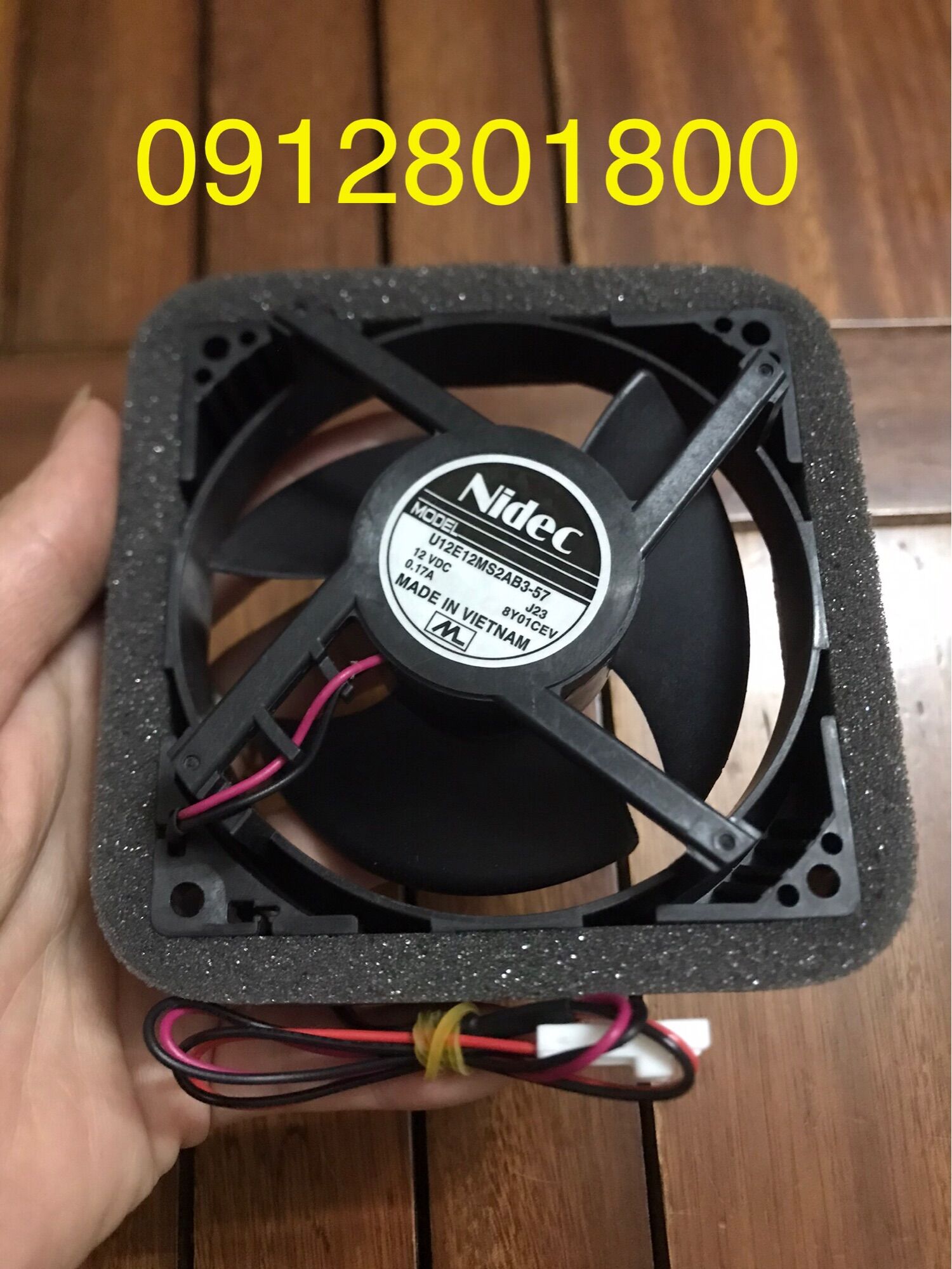 Quạt tủ lạnh Panasonic DC 12V 9*9cm 2 dây