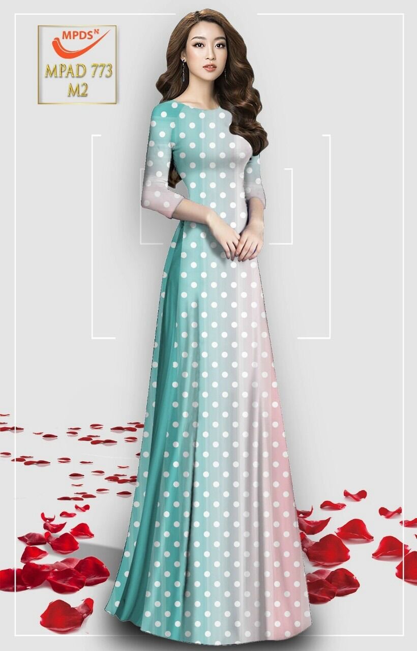 [HCM]Vải áo dài chấm bi