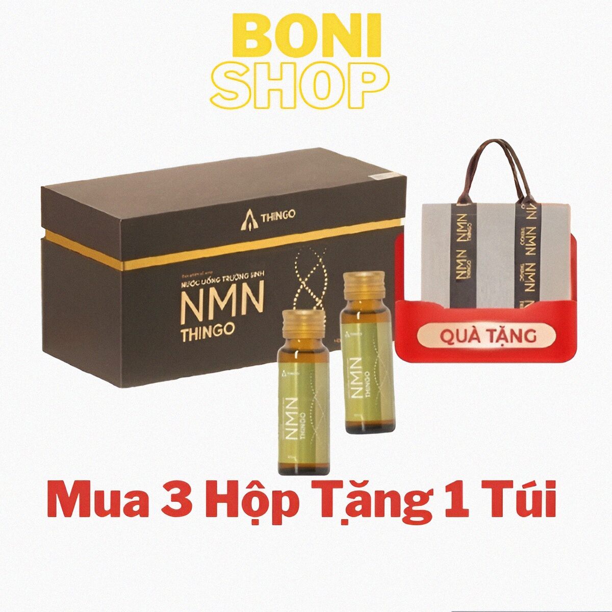 Combo 3 Hộp Nước Uống Trường Sinh NMN Thingo , Tái Sinh Tế Bào, Hộp 10 Chai (50ml/chai) Mua 3 Hộp Tặng 1 Túi Xinh Thingo