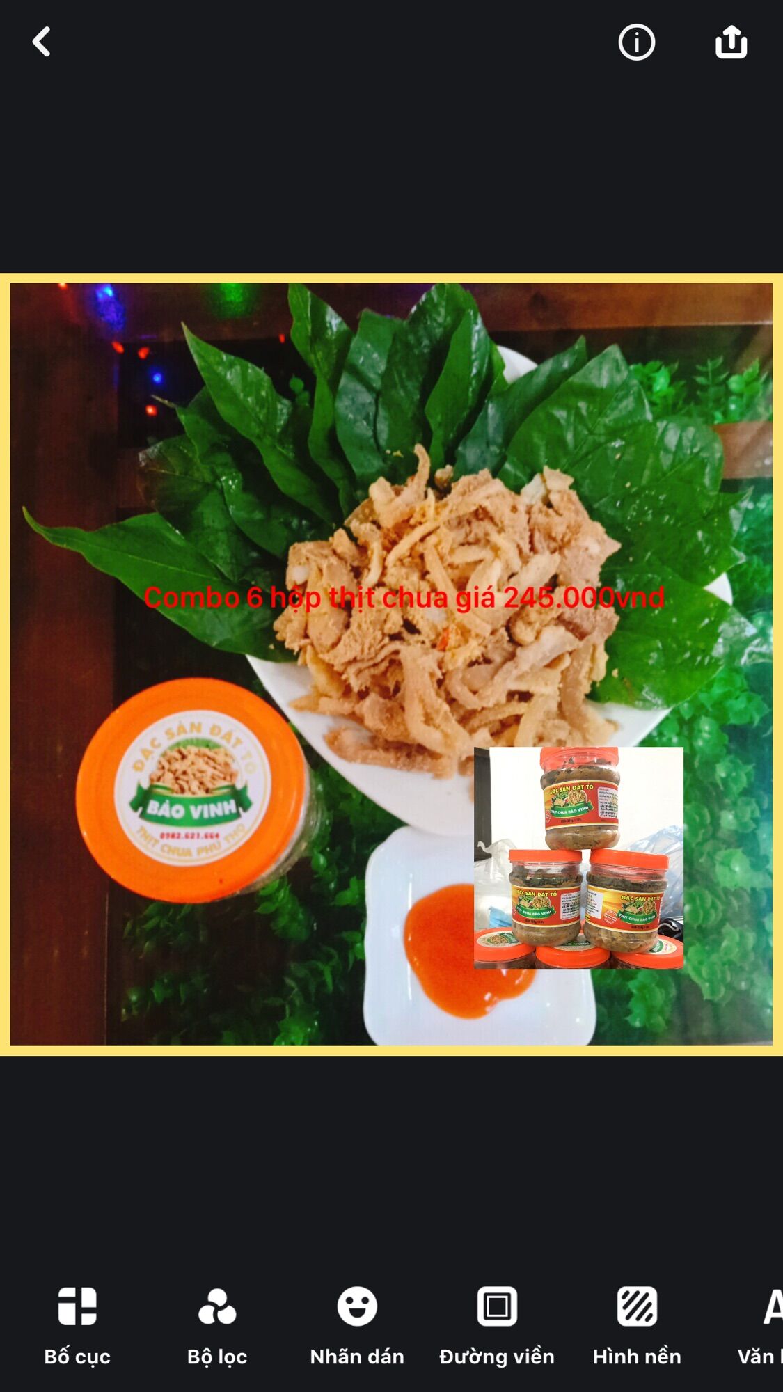 combo 6 hộp thịt chua 235.000