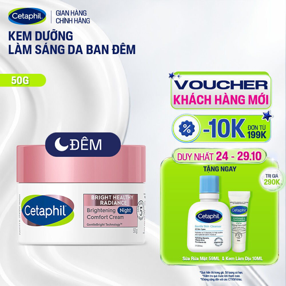 Kem dưỡng ẩm sáng da ban đêm Cetaphil Bright Healthy Radiance Brightening Night Comfort Cream 50g