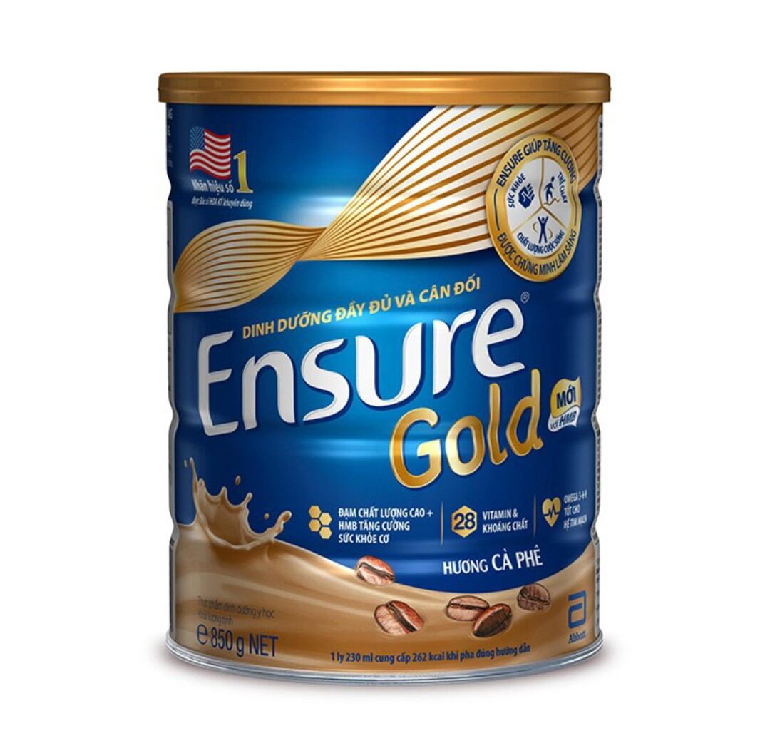 Sữa Bột Ensure Gold Hương Cà Phê 850g [Date Mới]