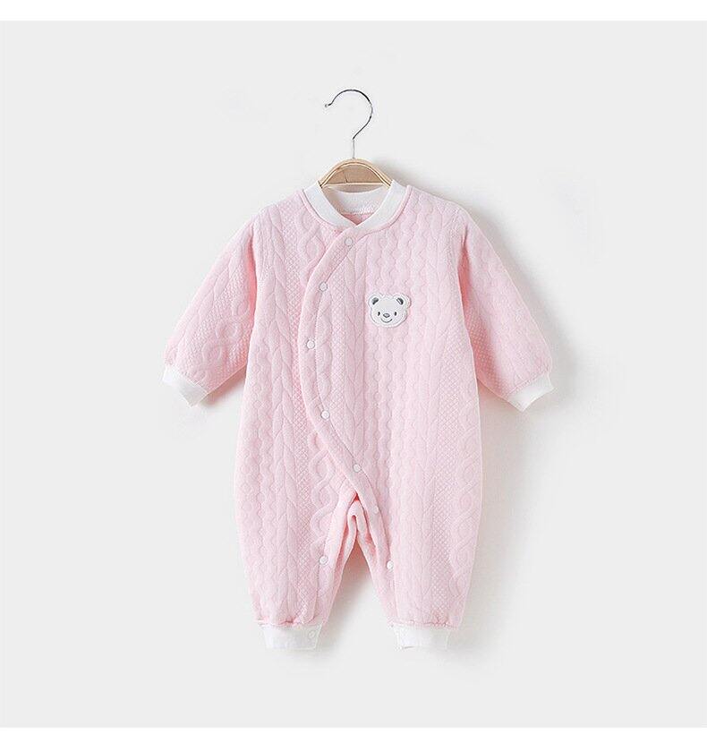 Bộ áo liền quần body trần bông tay dài sleepsuit Organic dày dặn ấm áp cho bé