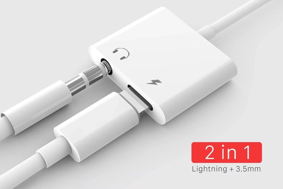Cáp chuyển iphone 2in1 lightning + 3.5 xịn