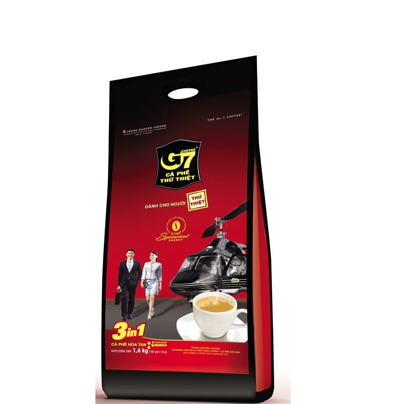 Cà phê hòa tan g7 3in1 trung nguyên bịch 100 gói x 16gr