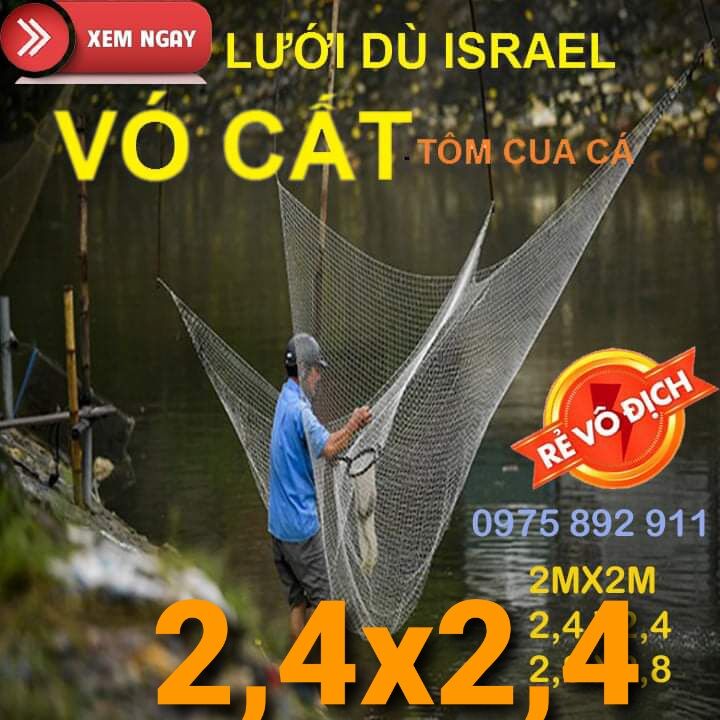 Vó cất tôm cua cá - lưới dù đài loan