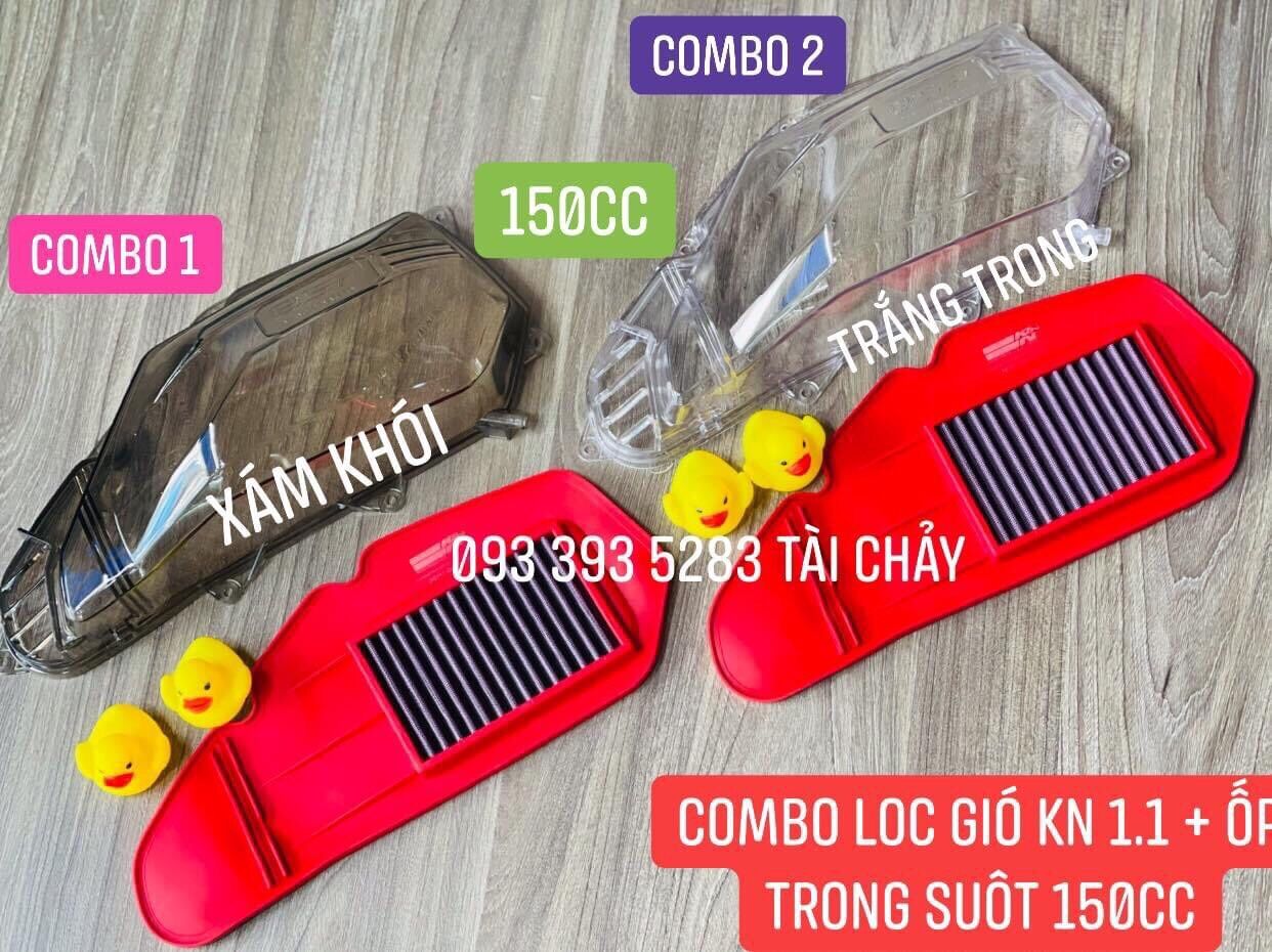 Combo lọc gió kn 1.1 + ốp trong suốt vario 150