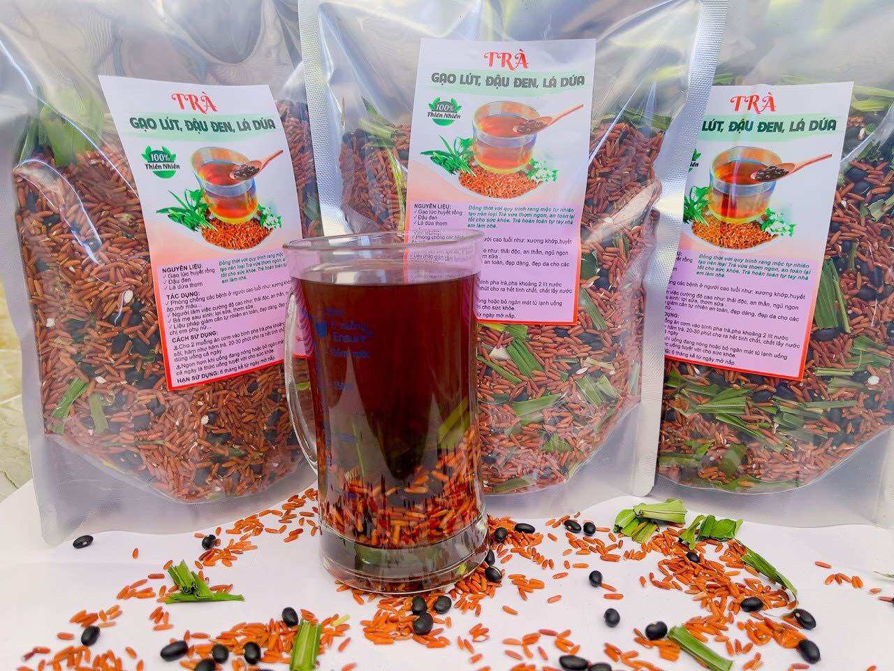 Trà gạo lứt đậu đen xanh lòng lá đưa 1kg