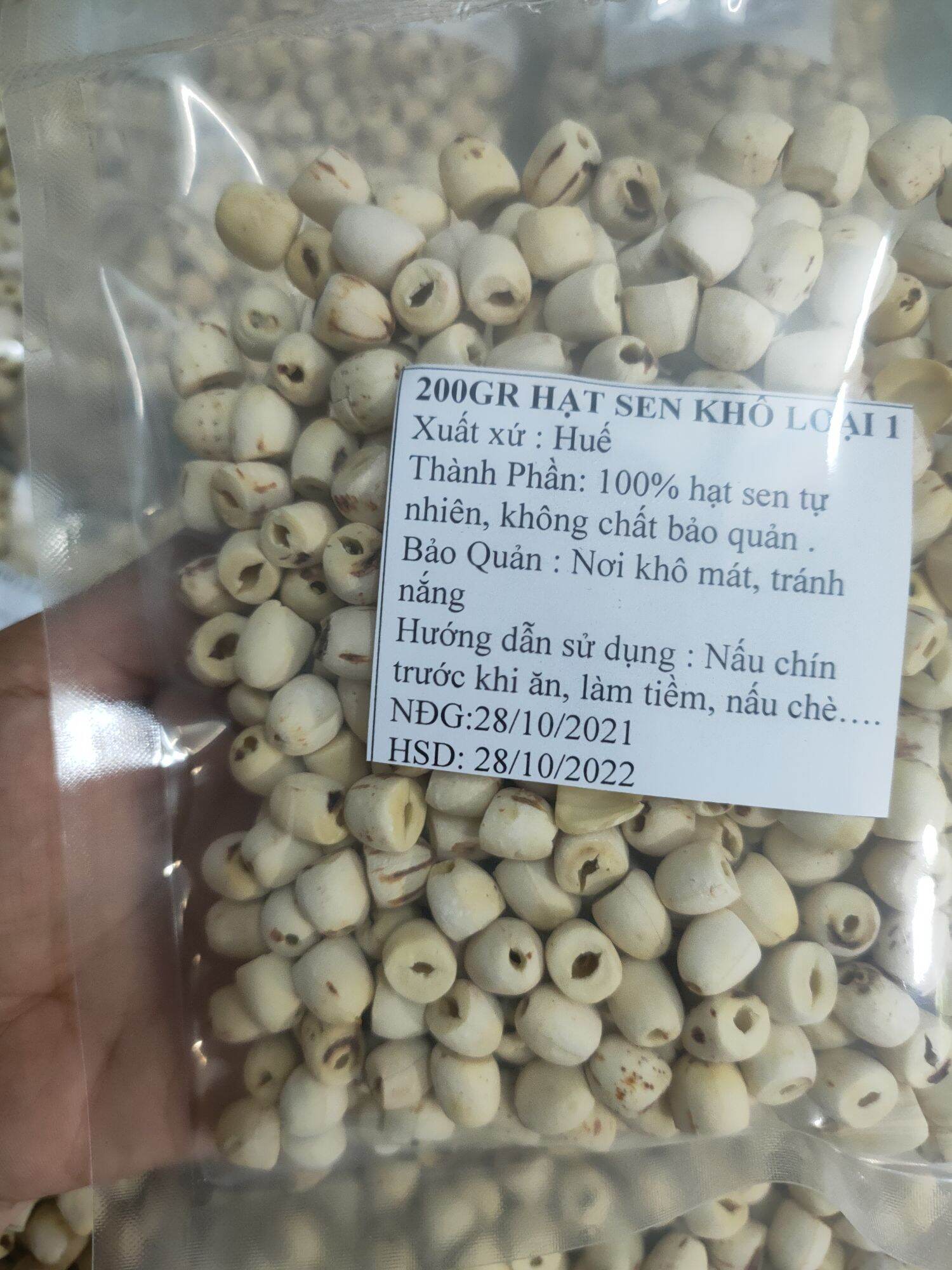 [ HCM RẺ VÔ ĐỊCH] 100Gr Hạt Sen Khô Huế Loại 1