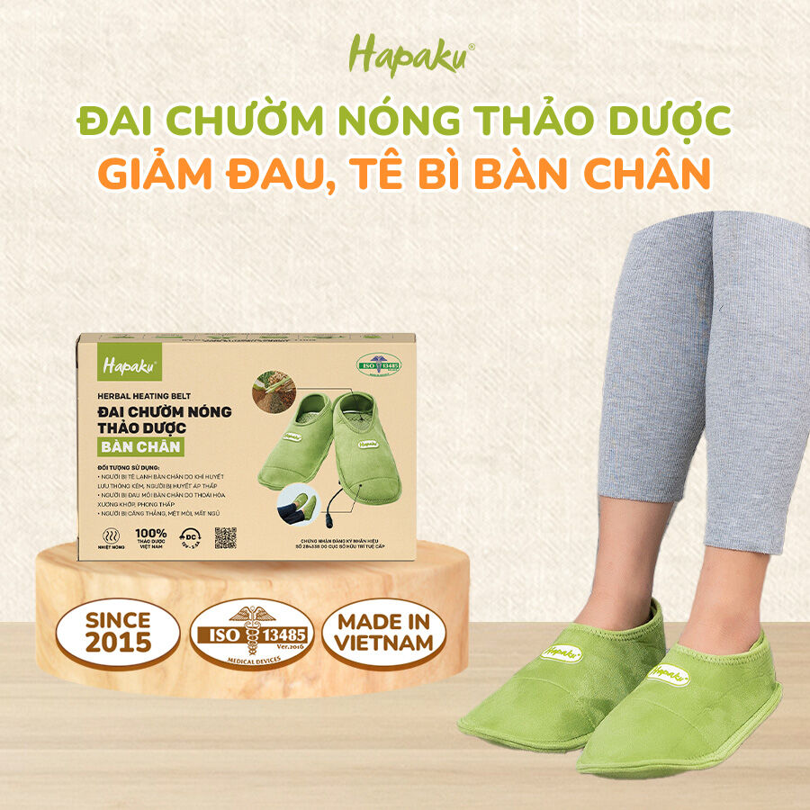 Đai Chườm Thảo Dược Bàn Chân Làm Nóng Bằng Điện HAPAKU Giảm Đau Mỏi Khớp Cổ Chân Tê Buốt Bàn Chân Thoái Hóa Khớp Túi Chườm Nóng Thảo Mộc