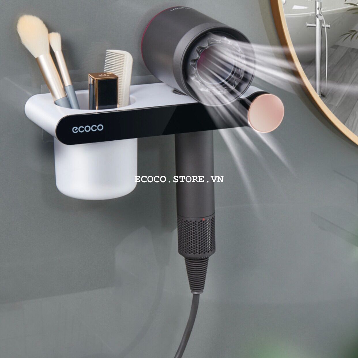 Kệ để máy sấy tóc dán tường Ecoco, giá cắm máy sấy tóc Ecoco - ECOCO 2207, 2208