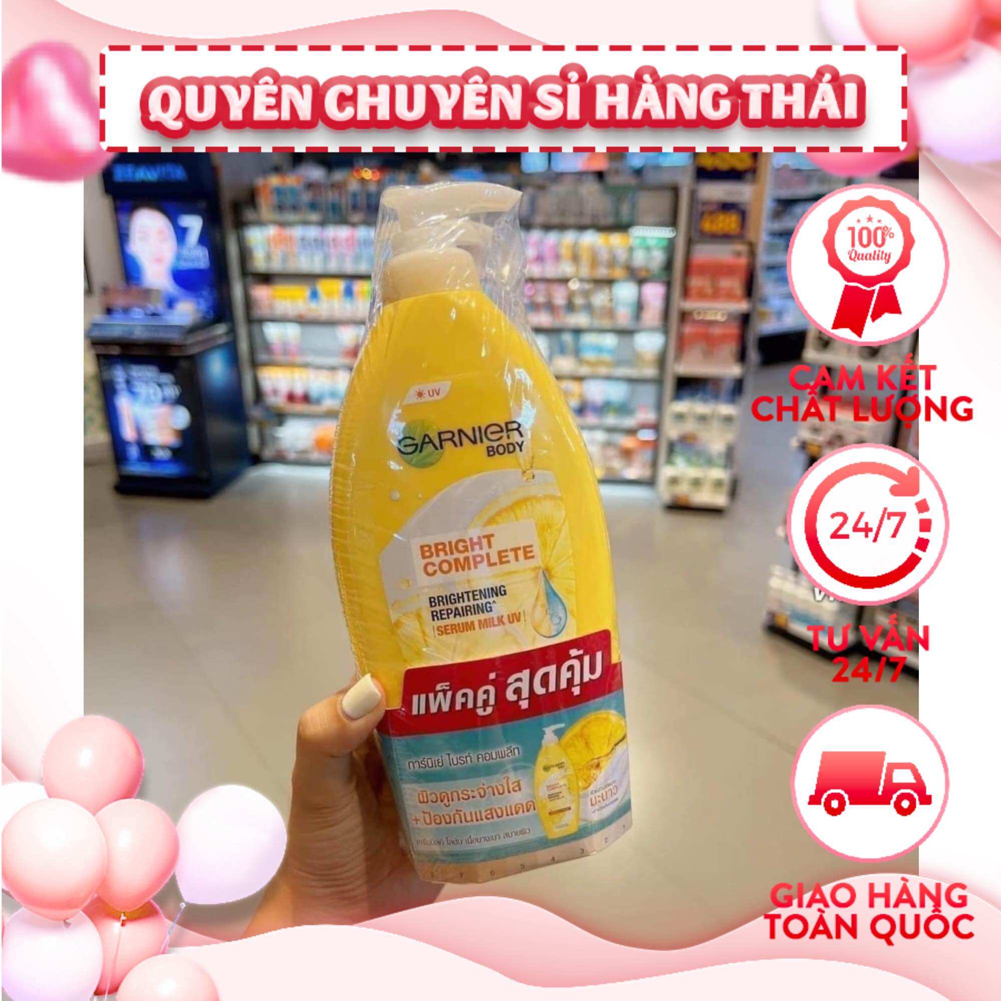 Set 2 chai sữa dưỡng thể Garnier thái lan
