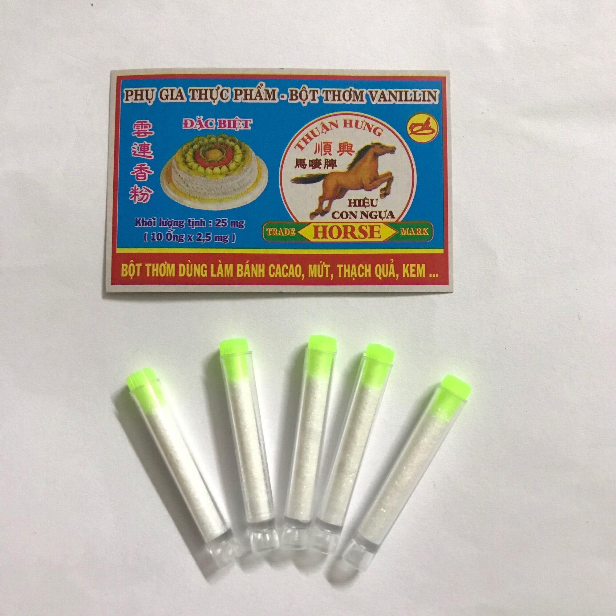 Ống vanillin thơm làm bánh, kem, thạch