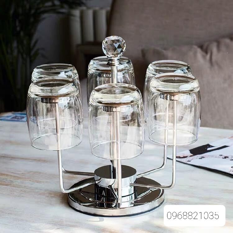 Giá úp cốc inox xoay 360 độ ( hàng cao cấp inox Đức NK)