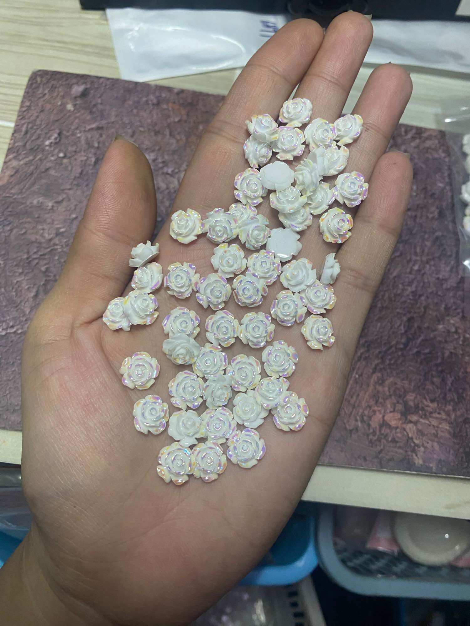 [MÃ81] 10 hoa nhựa trang trí móng tay