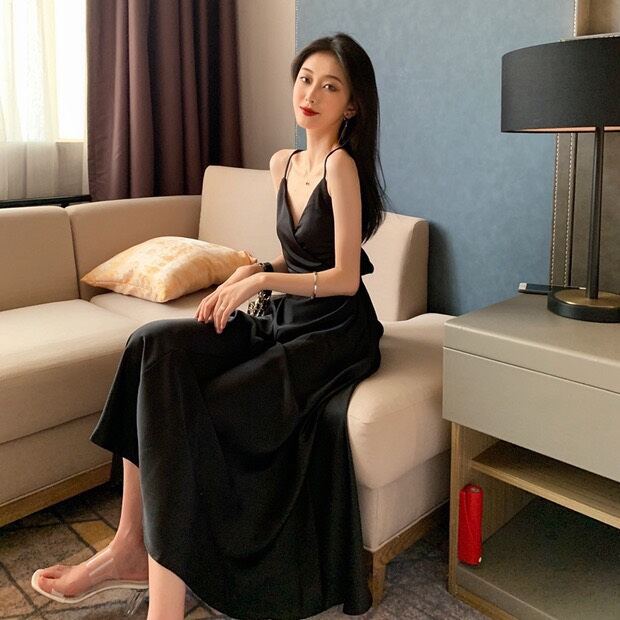 Đầm Xòe Hai Dây Nơ Lưng